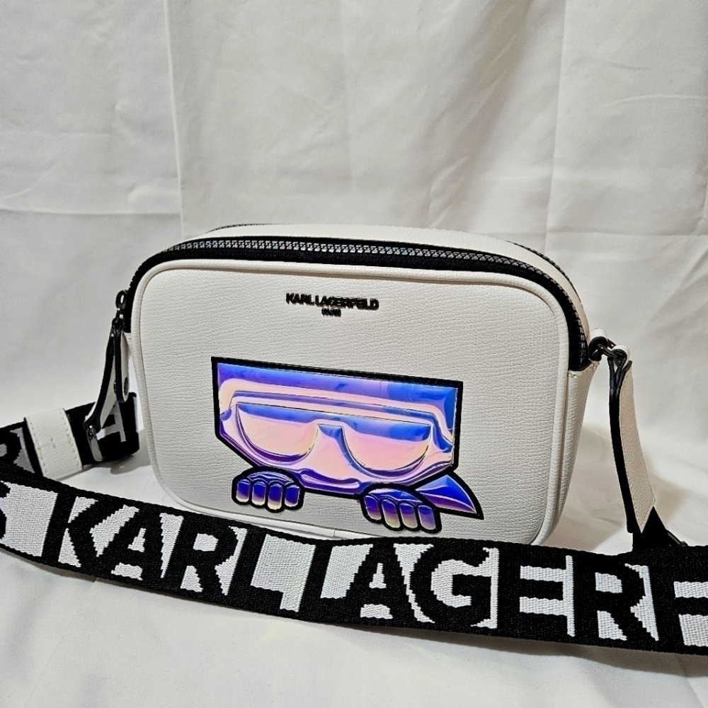 NWT Karl Lagerfeld Paris Maybelle Cross Body Purse White